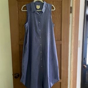 Blue & White Striped Sleeveless Sundress by Maeve for Anthropologie